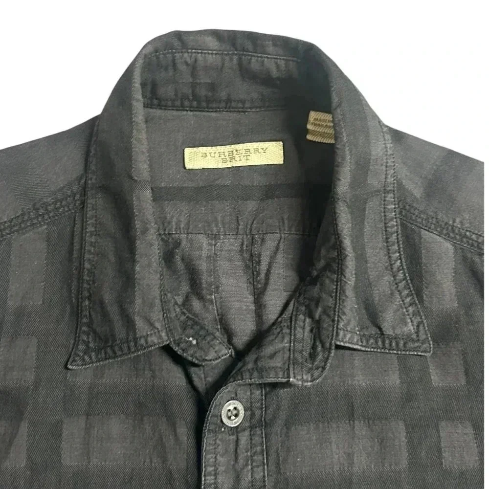 Burberry Button Down Grey Shirt Size Small - Picture 3 of 10